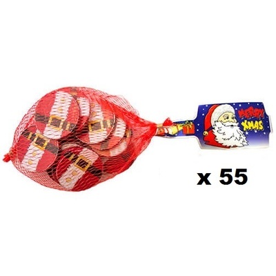 Milk Chocolate Christmas Santa Belt Coins 66g Pk 55