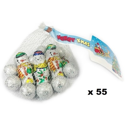 Milk Chocolate Christmas Snowmen & Snowballs 75g Pk 55