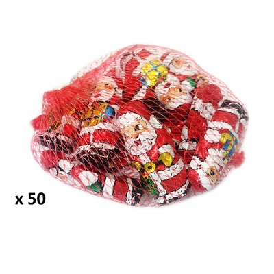 Milk Chocolate Santas Christmas 75g (Pk 50)