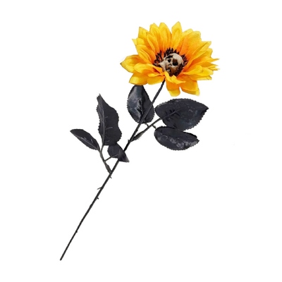 Yellow Flower with Skull Halloween Decoration