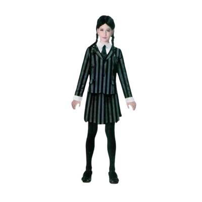 Child Wednesday Gothic School Girl Costume Large