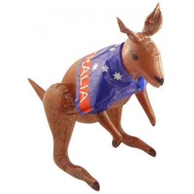 Inflatable Kangaroo with Aussie Flag Cape 70cm