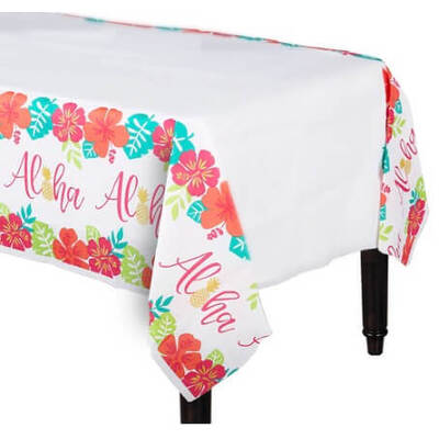 Aloha Hawaiian Luau Paper Tablecover (137x259cm) Pk 1