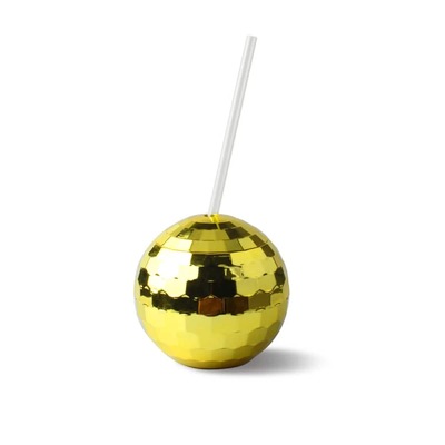 Reusable Gold Disco Ball Sippy Cup 600ml