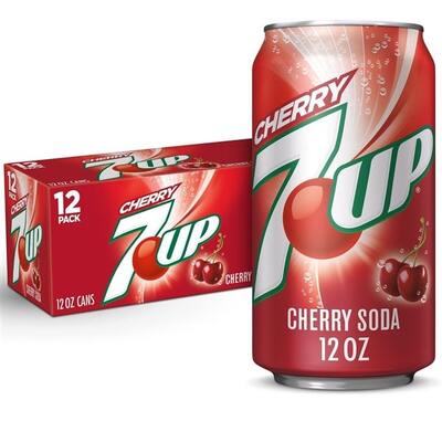 7 Up Cherry Soda Soft Drink Can 355ml Pk 12