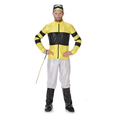 Adult Yellow & Black Jockey Costume Mens Small