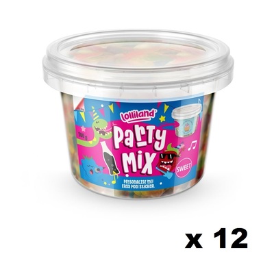 Party Mix Mini Bucket Lollies 200gms Pk 12
