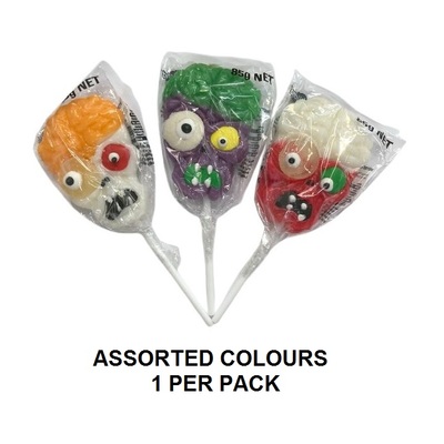 Halloween Skull Lollipop with Brain & Jelly Eye 85g Pk 1