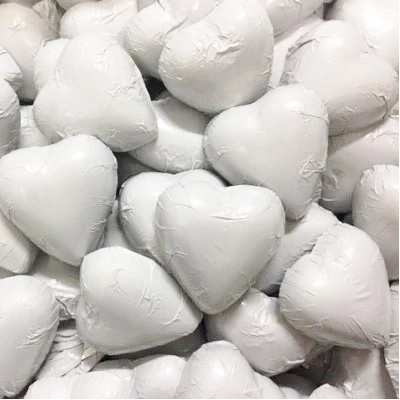 Wrapped Chocolate Hearts White 500g