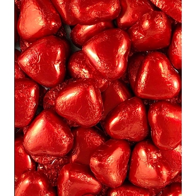 Wrapped Chocolate Hearts Red 500g