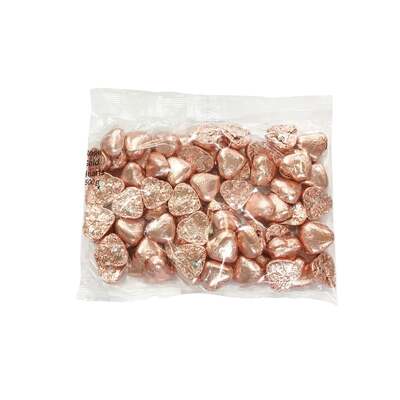 Wrapped Chocolate Hearts Rose Gold 500g