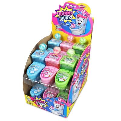 Dunny Dunk Lollipop with Gel & Powder Assorted 43g Pk 12