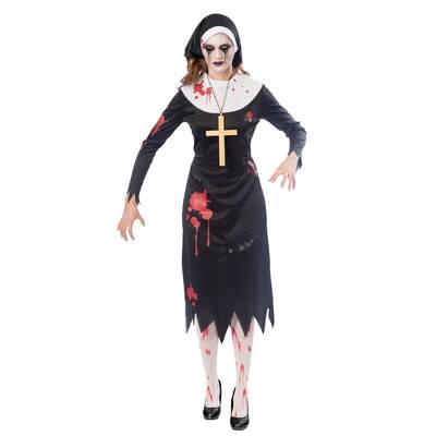 Adult Zombie Nun Dress Halloween Costume L, 14-16