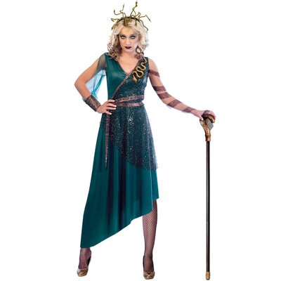 Adult Medusa Halloween Costume (Medium, 10-12)