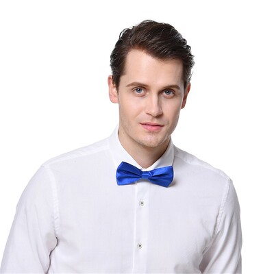 Blue Satin Bowtie Costume Accessory