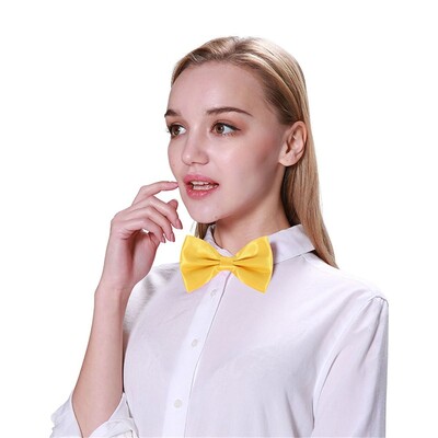 Yellow Satin Bowtie Costume Accessory