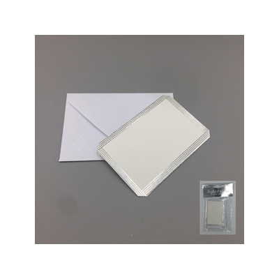 Mini Cream & Metallic Silver Blank Cards with Envelopes Pk 3