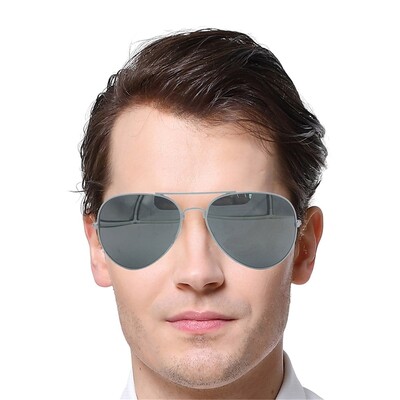 White Aviator Glasses with Mirror Lenses