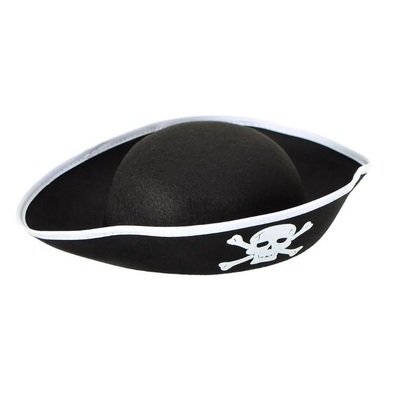 Child Black Pirate Hat with Skull & Crossbones