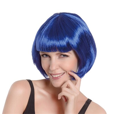 Adult Royal Blue Bob Wig Costume Accessory