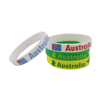 Aussie Australia Day Rubber Bracelets / Wristbands Pk 4