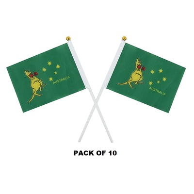 Australian Boxing Kangaroo Small Flag Wavers Pk 10