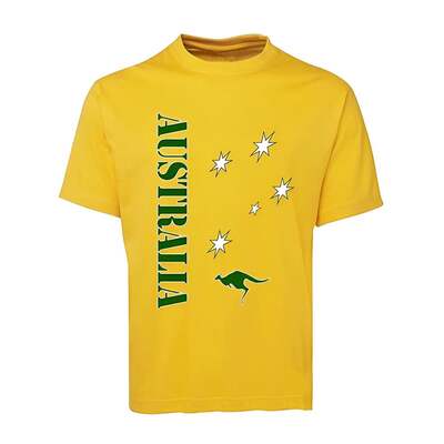 Adult Mens Australia Green & Gold T-Shirt Medium