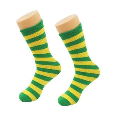 Australian Green & Gold Striped Socks One Size 1 Pair