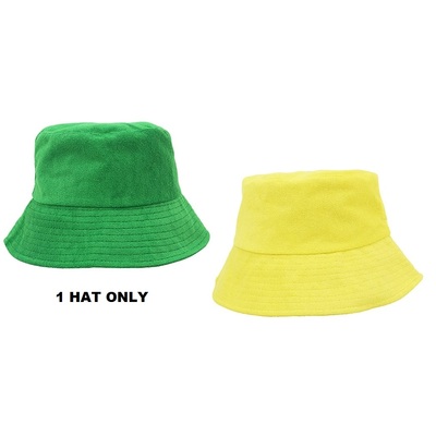 Adult Green or Gold Terry Towelling Bucket Hat Pk 1