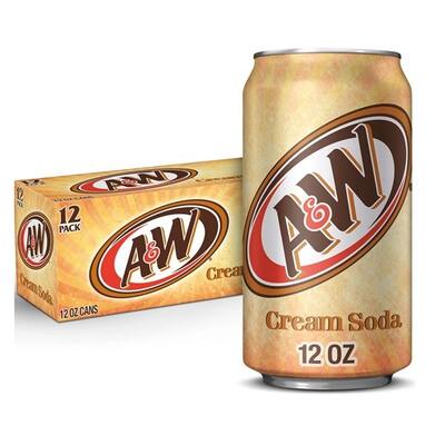 A & W Cream Soda Soft Drink Can 355ml Pk 12