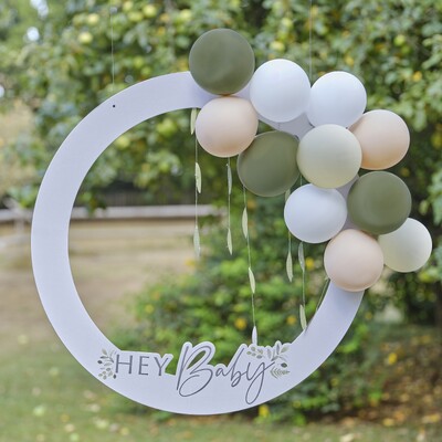 Ginger Ray Hey Baby Shower Photo Booth Frame with Balloons