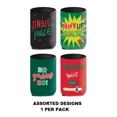 Christmas Assorted Stubby Holder Beer Can Cooler Pk 1