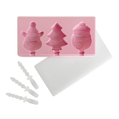 Silicone Christmas Iceblock Ice Pop Mould 3 Cavities