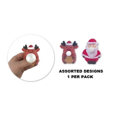 Santa or Reindeer Christmas Bubble Fidget Squeeze Toy Pk 1