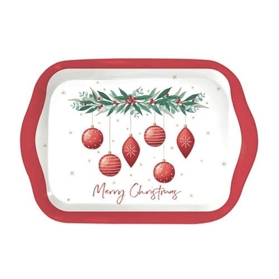 Christmas Baubles Melamine Serving Tray 40x28cm 