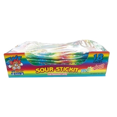 TNT Multicolour Sour Stickit Lollies Candy 57g Pk 18