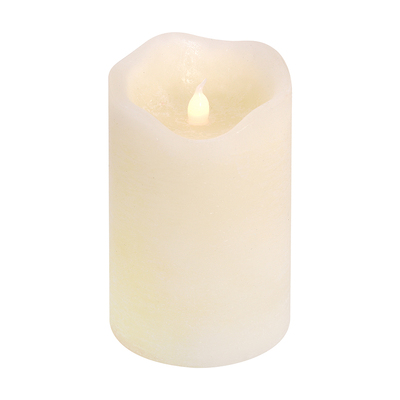 Ivory LED Flameless Christmas Pillar Candle 7.5x12.5cm