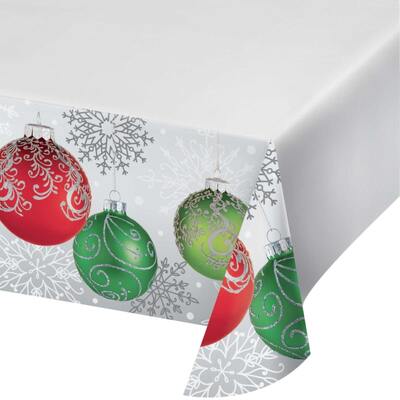 Christmas Elegant Ornaments Paper Tablecover 137x259cm