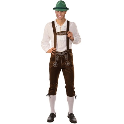 Adult Brown Lederhosen Oktoberfest Costume Mens Medium