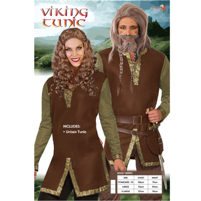 Adult Unisex Viking Tunic Costume (Medium, 106cm)