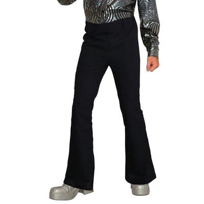 Adult 1970s Black Disco Flared Pants Mens Medium