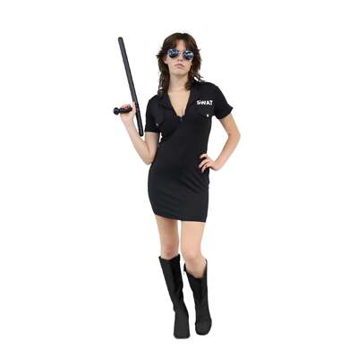 Adult Sexy SWAT Police Dress Costume Medium 10-12