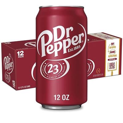 Dr Pepper Original Soft Drink Can 355ml Pk 12