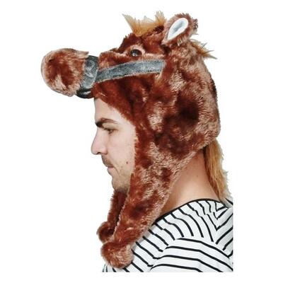 Adult Plush Horse Head Hat