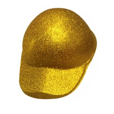 Gold Glitter Jockey Hat Cap (Pk 1)