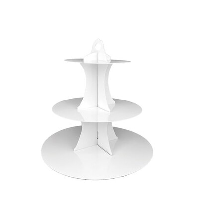 Reusable White 3 Tier Cupcake Stand Pk 1