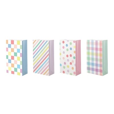 Pastel Paper Party Loot Bags Mixed Designs Pk 8