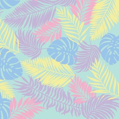 Tropical Pastel Leaf Print Lunch Napkins 2 Ply Pk 20