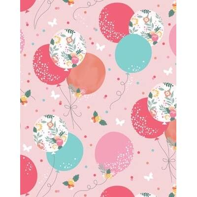 Floral Balloons Gift Wrap 1 Sheet