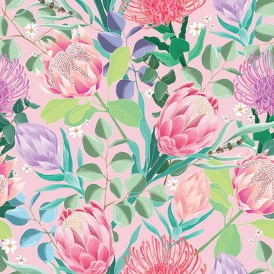 Australian Floral Print 2 Ply Paper Lunch Napkins (Pk 20)